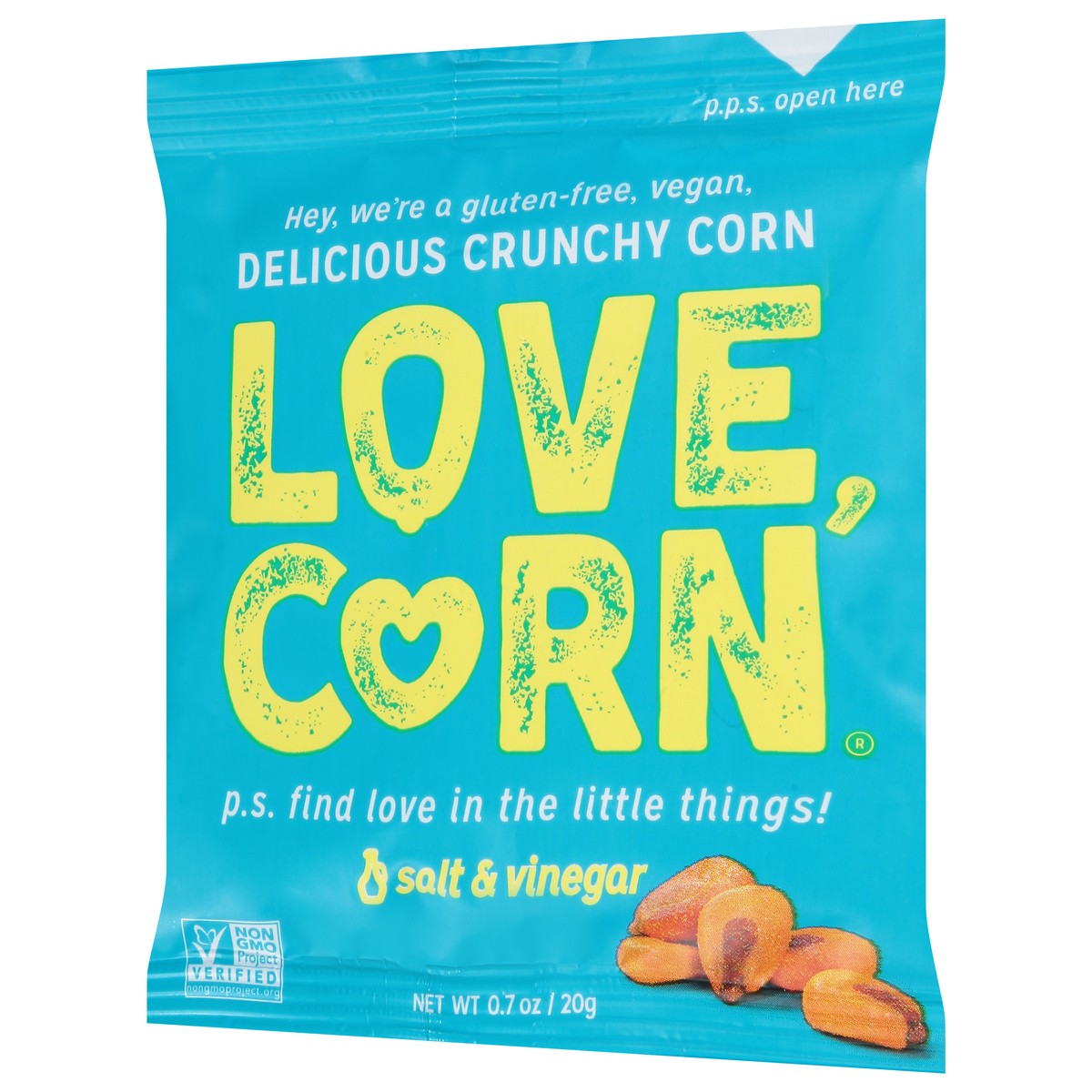 slide 3 of 9, LOVE CORN Salt & Vinegar Corn 0.7 oz, 0.7 oz