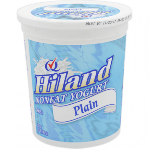 slide 1 of 1, Hiland Dairy Nonfat Plain Yogurt, 32 oz