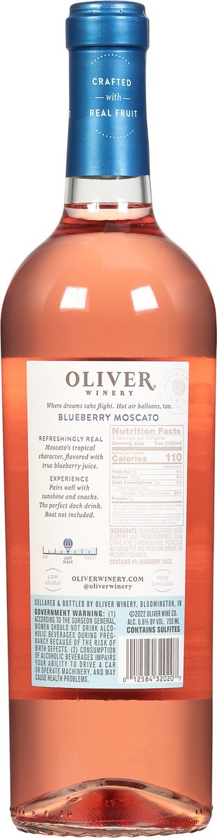 slide 6 of 9, Oliver Winery Blueberry Moscato Wine 750 mL, 750 ml