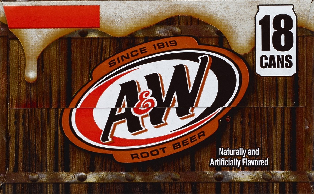 slide 2 of 6, A&W Root Beer Soda, 12 fl oz cans, 18 pack, 18 ct