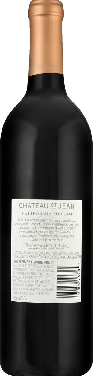 slide 4 of 9, Chateau St. Jean California Merlot, 750 ml