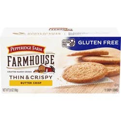 Pepperidge Farm Farmhouse Thin & Crispy Gluten Free Butter Crisp Cookies, 5.9 oz. box