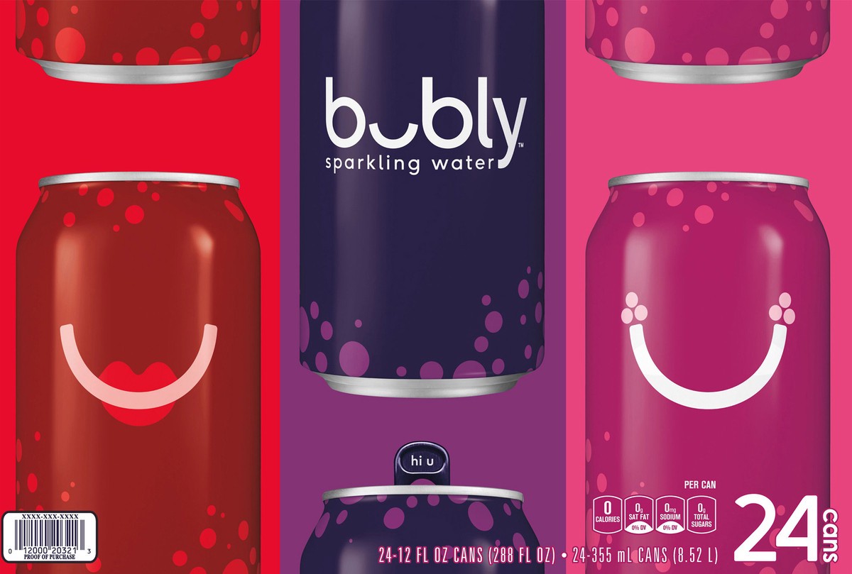 slide 11 of 13, bubly Sparkling Water Variety 12 Fl Oz 24 Count Can, 24 ct