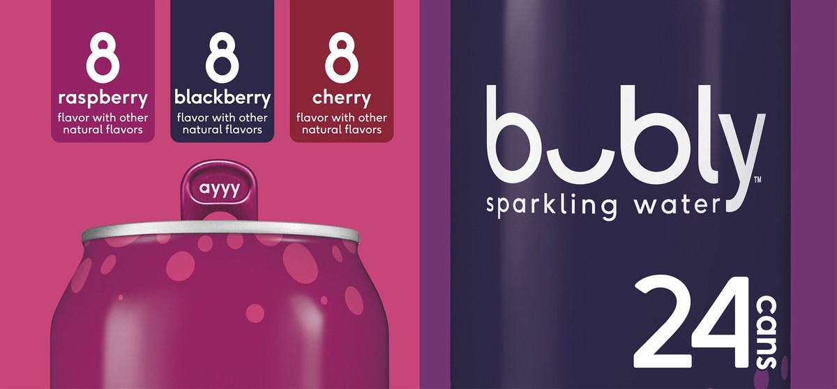 slide 12 of 13, bubly Sparkling Water Variety 12 Fl Oz 24 Count Can, 24 ct