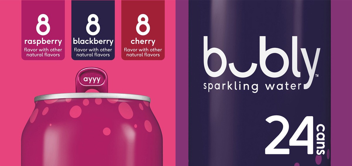 slide 5 of 13, bubly Sparkling Water Variety 12 Fl Oz 24 Count Can, 24 ct
