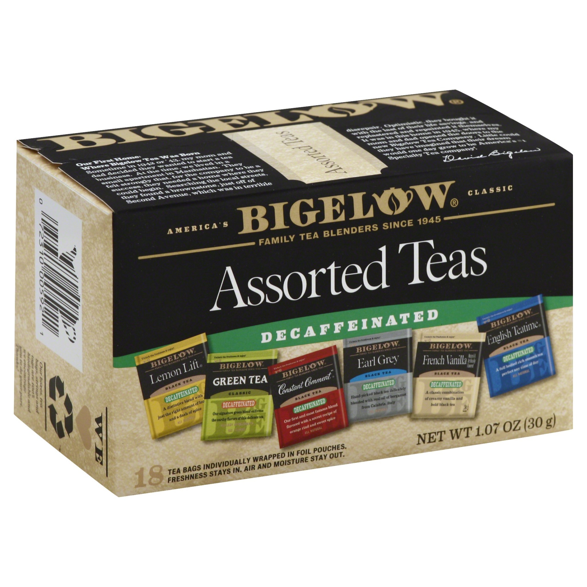 slide 1 of 7, Bigelow Decaffeinated Assorted Teas - 18 ct, 18 ct