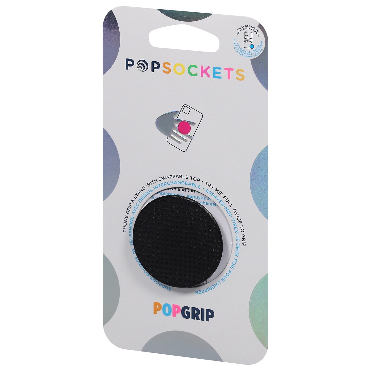 slide 11 of 11, PopSockets Black Knurled Texture PopGrip 1 ea, 1 ct