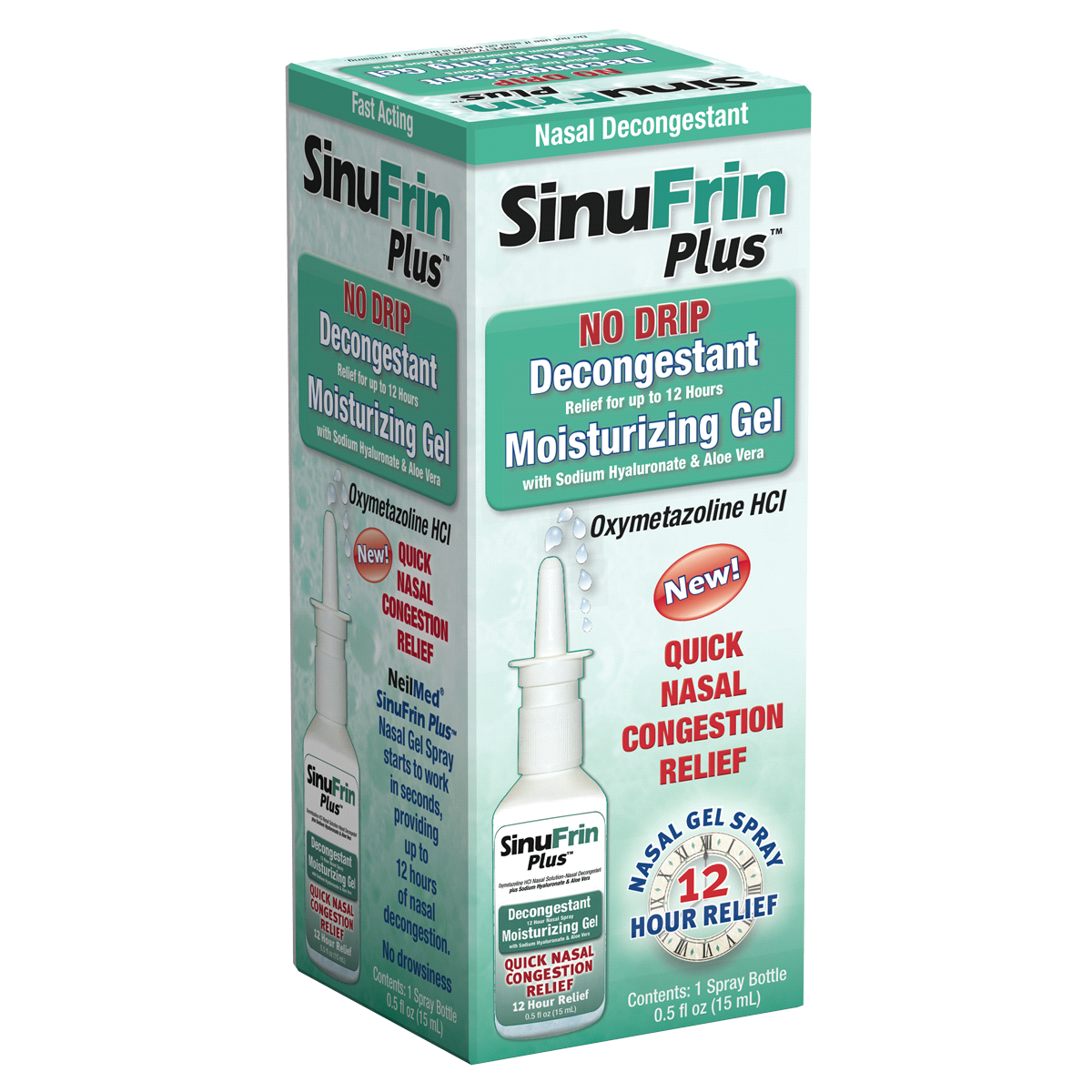 slide 1 of 5, NeilMed SinuFrin Plus Decongestant Nasal Gel Spray, 0.5 fl oz