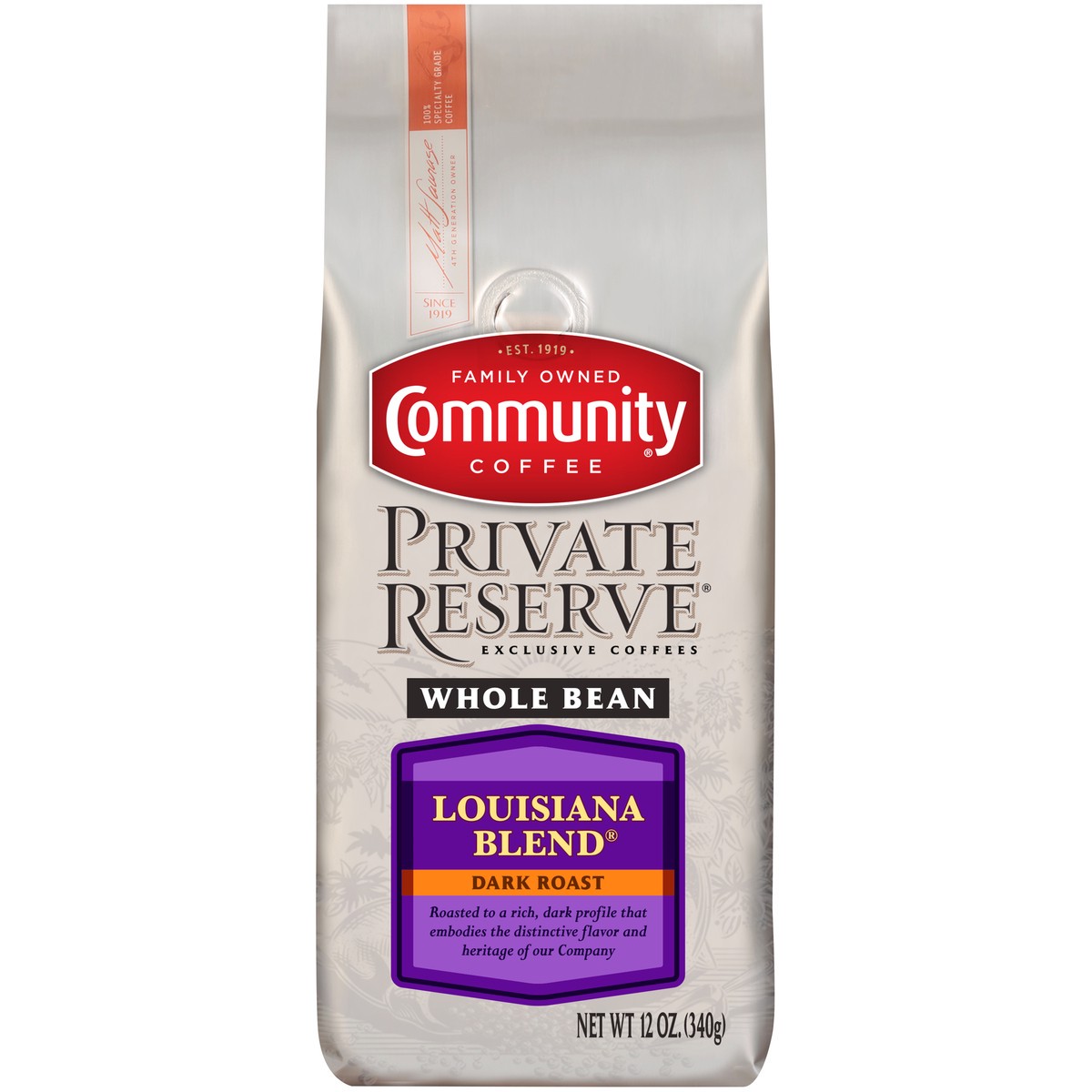 slide 2 of 6, Community Coffee Coffee Private Reserve Louisiana Blend Dark Roast Whole Bean Coffee - 12 oz, 12 oz