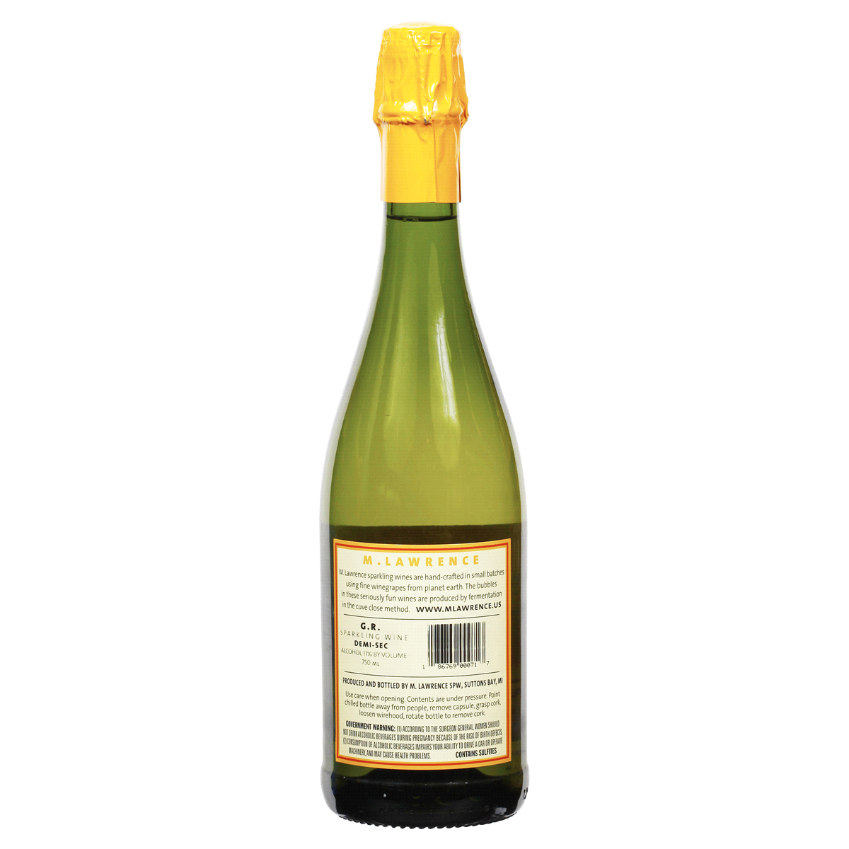 slide 2 of 2, M Lawrence G.R. Sparkling Wine, 750 ml