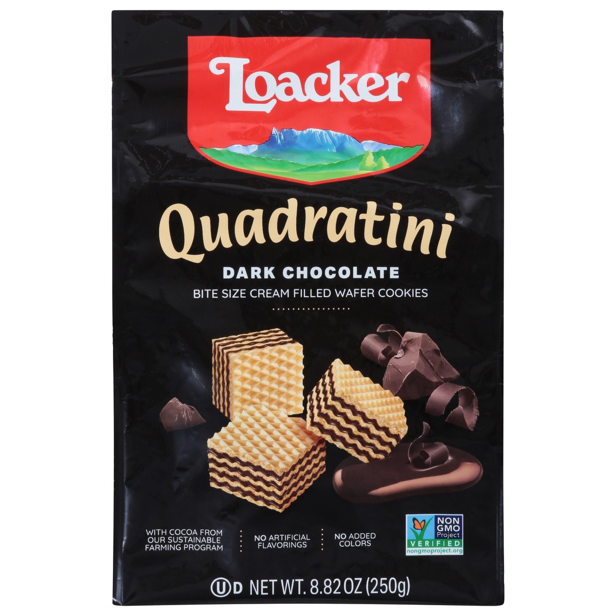 slide 1 of 9, Quadratini Dark Chocolate Wafer Cookies Bite Size 8.82 oz, 8.82 oz