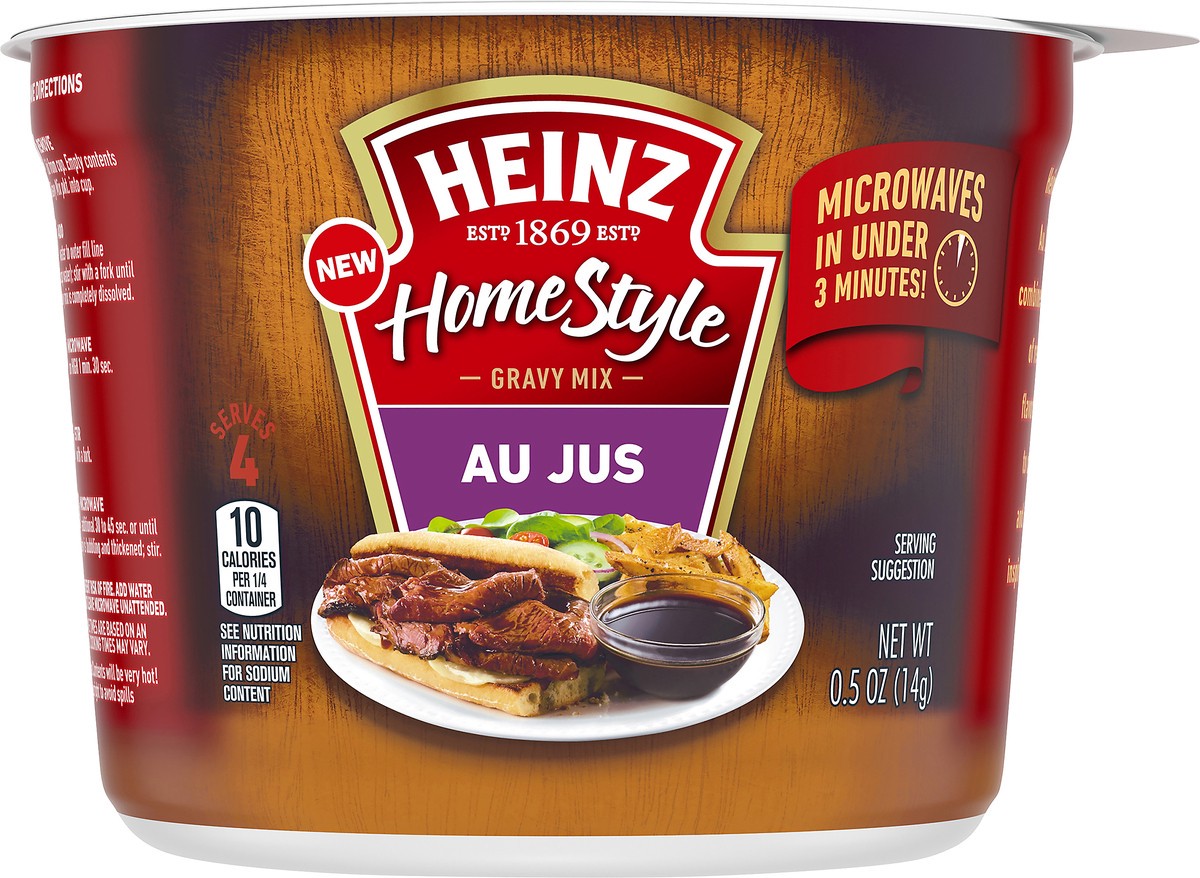 slide 7 of 13, Heinz Home Style Au Jus Gravy Mix, 0.5 oz Microwavable Cup, 0.5 oz