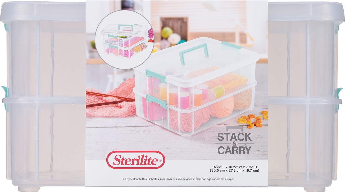 slide 6 of 9, Sterilite Clear Stack & Carry 2-Layer Handle Box 1 ea, 1 ct