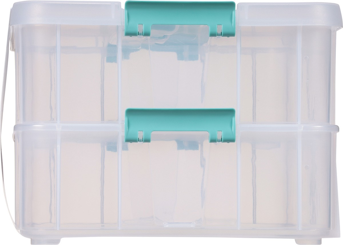 slide 7 of 9, Sterilite Clear Stack & Carry 2-Layer Handle Box 1 ea, 1 ct