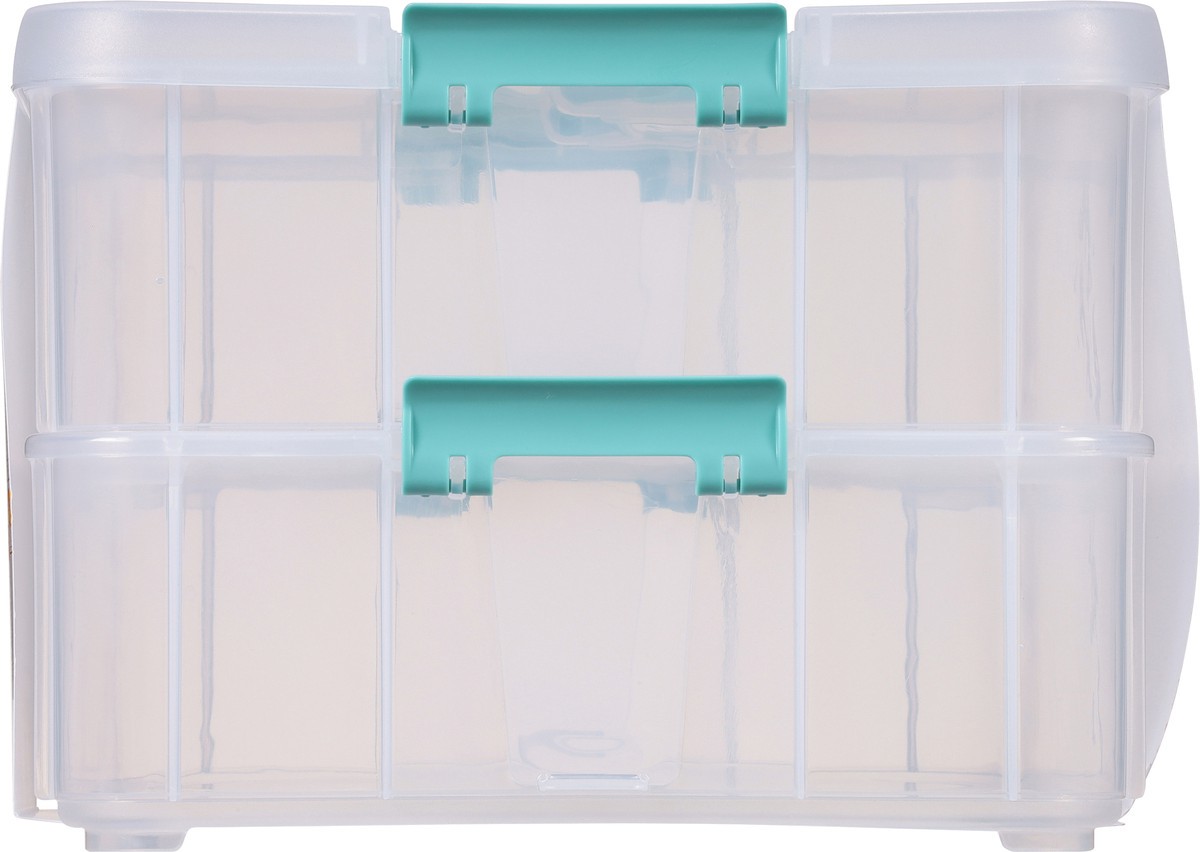 slide 8 of 9, Sterilite Clear Stack & Carry 2-Layer Handle Box 1 ea, 1 ct