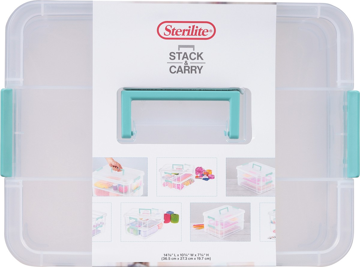 slide 9 of 9, Sterilite Clear Stack & Carry 2-Layer Handle Box 1 ea, 1 ct