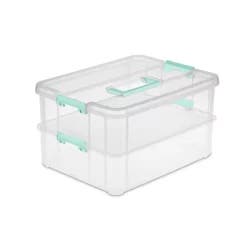 Sterilite Clear Stack & Carry 2-Layer Handle Box 1 ea
