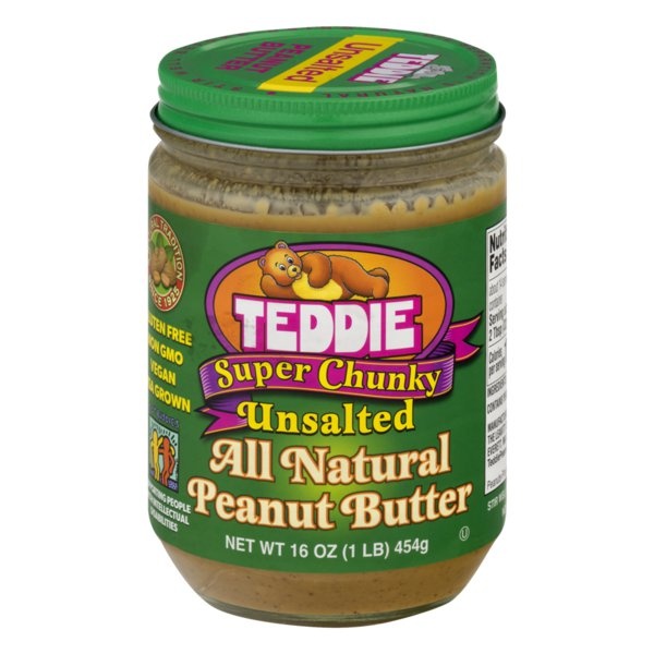 slide 1 of 1, Teddie All Natural Super Chunky Peanut Butter Unsalted, 16 oz