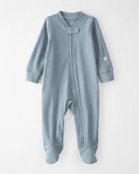 Littleplanet Baby Organic Cotton Sleep & Play Pajamas in Blue Blue Creek 6M