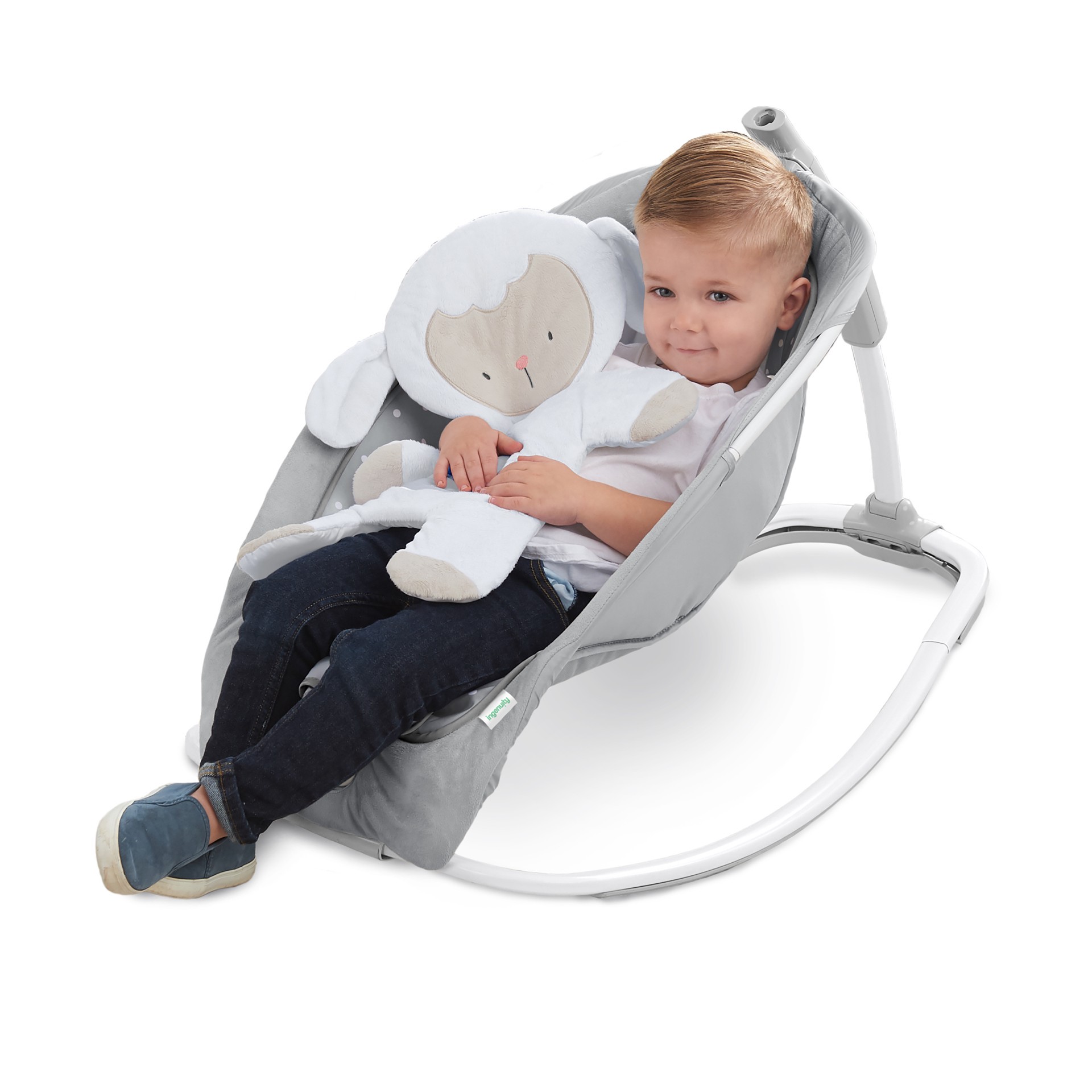 slide 9 of 10, Ingenuity Infant to Toddler Rocker and Baby Bouncer Seat, Cuddle Lamb, 1 ct