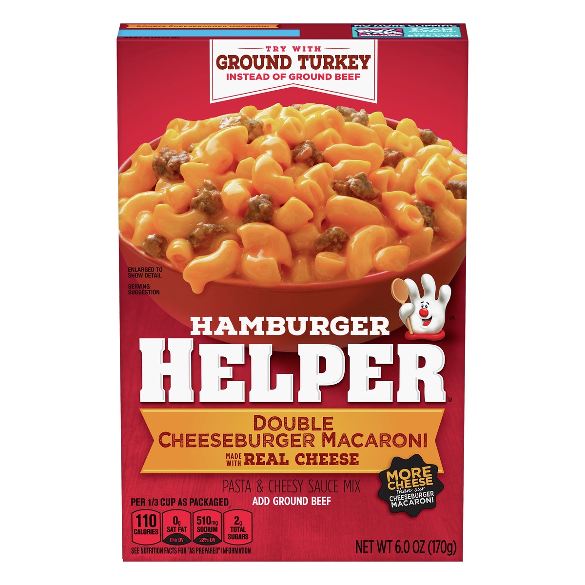 slide 12 of 12, Hamburger Helper Double Cheeseburger Macaroni Pasta & Cheesy Sauce Mix 6 oz, 6 oz