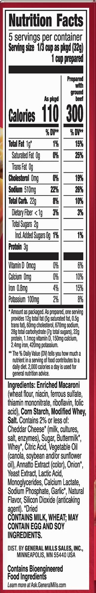 slide 5 of 12, Hamburger Helper Double Cheeseburger Macaroni Pasta & Cheesy Sauce Mix 6 oz, 6 oz