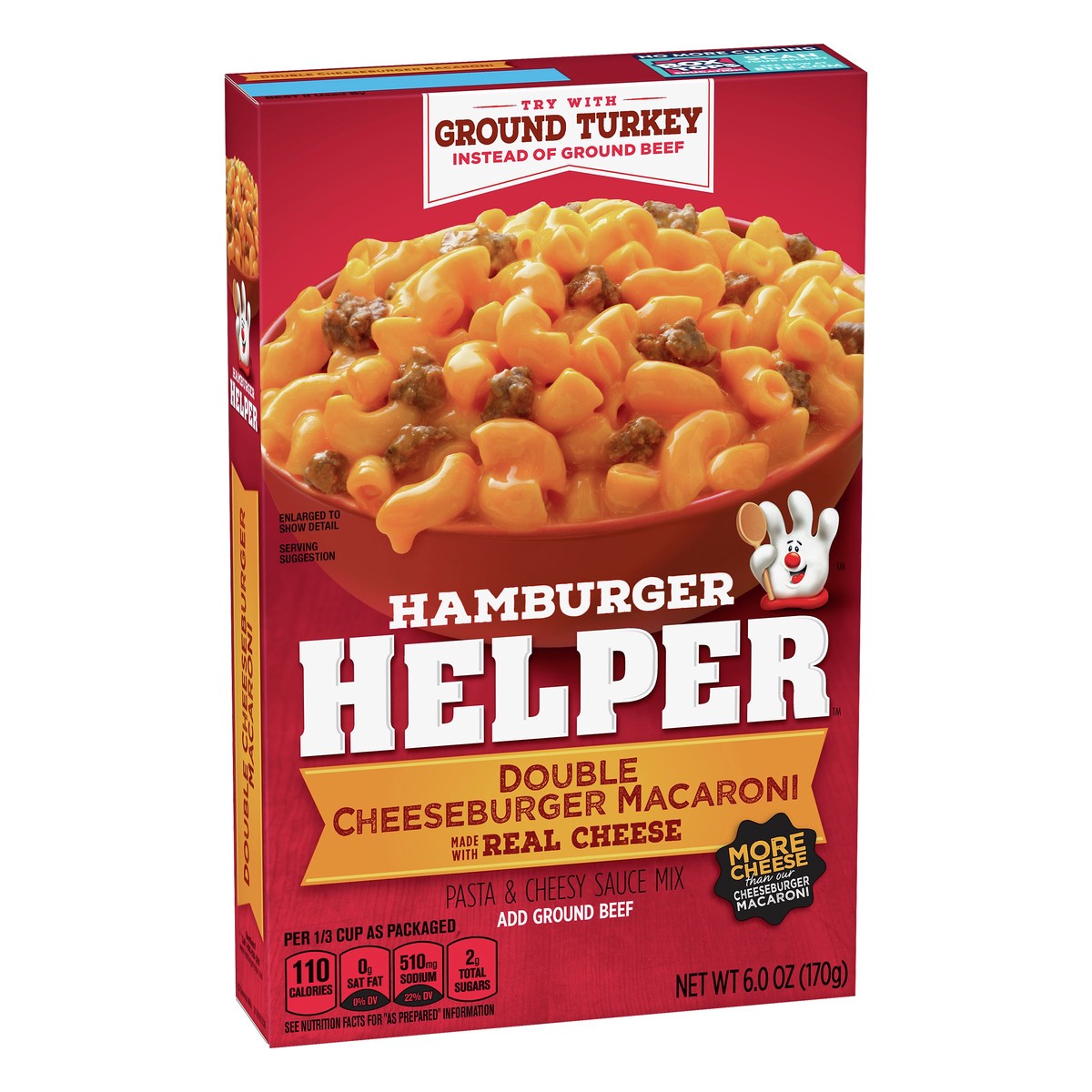 slide 11 of 12, Hamburger Helper Double Cheeseburger Macaroni Pasta & Cheesy Sauce Mix 6 oz, 6 oz