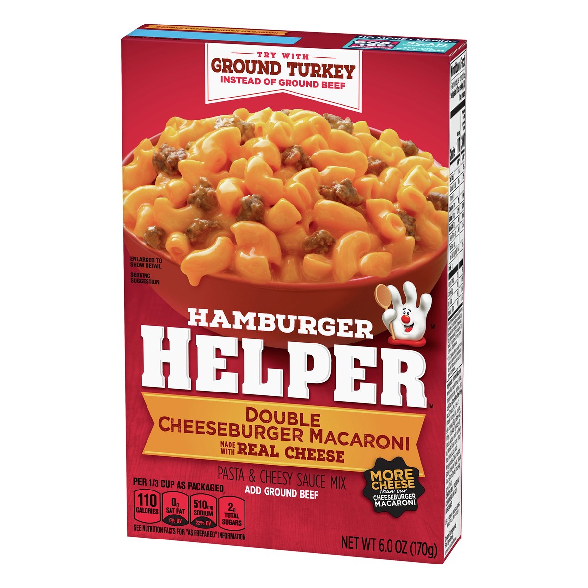 slide 8 of 12, Hamburger Helper Double Cheeseburger Macaroni Pasta & Cheesy Sauce Mix 6 oz, 6 oz