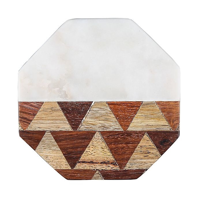 slide 1 of 1, Thirstystone Octagonal Marble/Parquet Wood Coasters, 4 ct