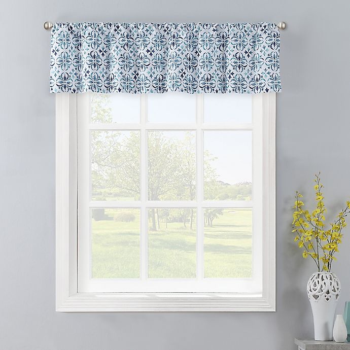 slide 1 of 2, Colordrift Gallow Window Valance - Aqua, 1 ct