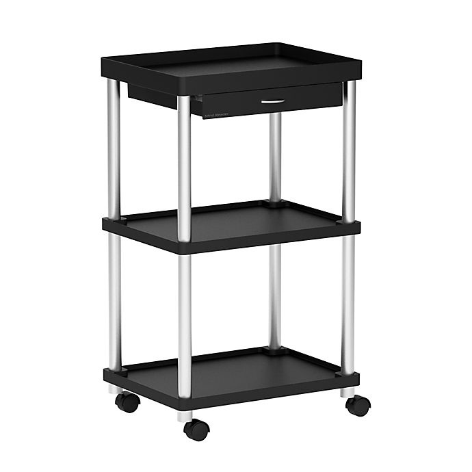 slide 1 of 10, Mind Reader 3-Tier Rolling Coffee Cart - Black, 1 ct