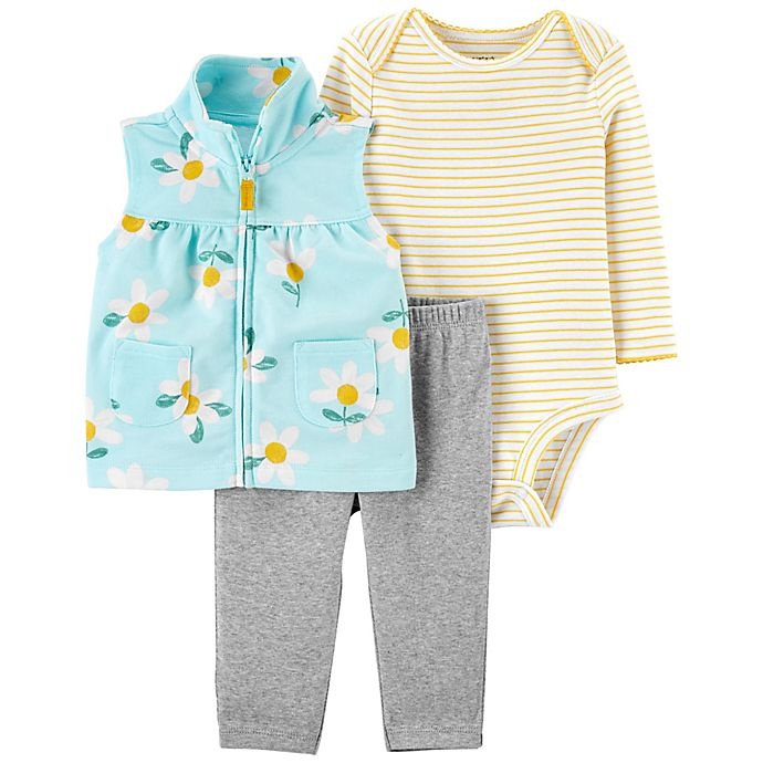 slide 1 of 1, Carter's Floral Little Vest Set, 3 ct