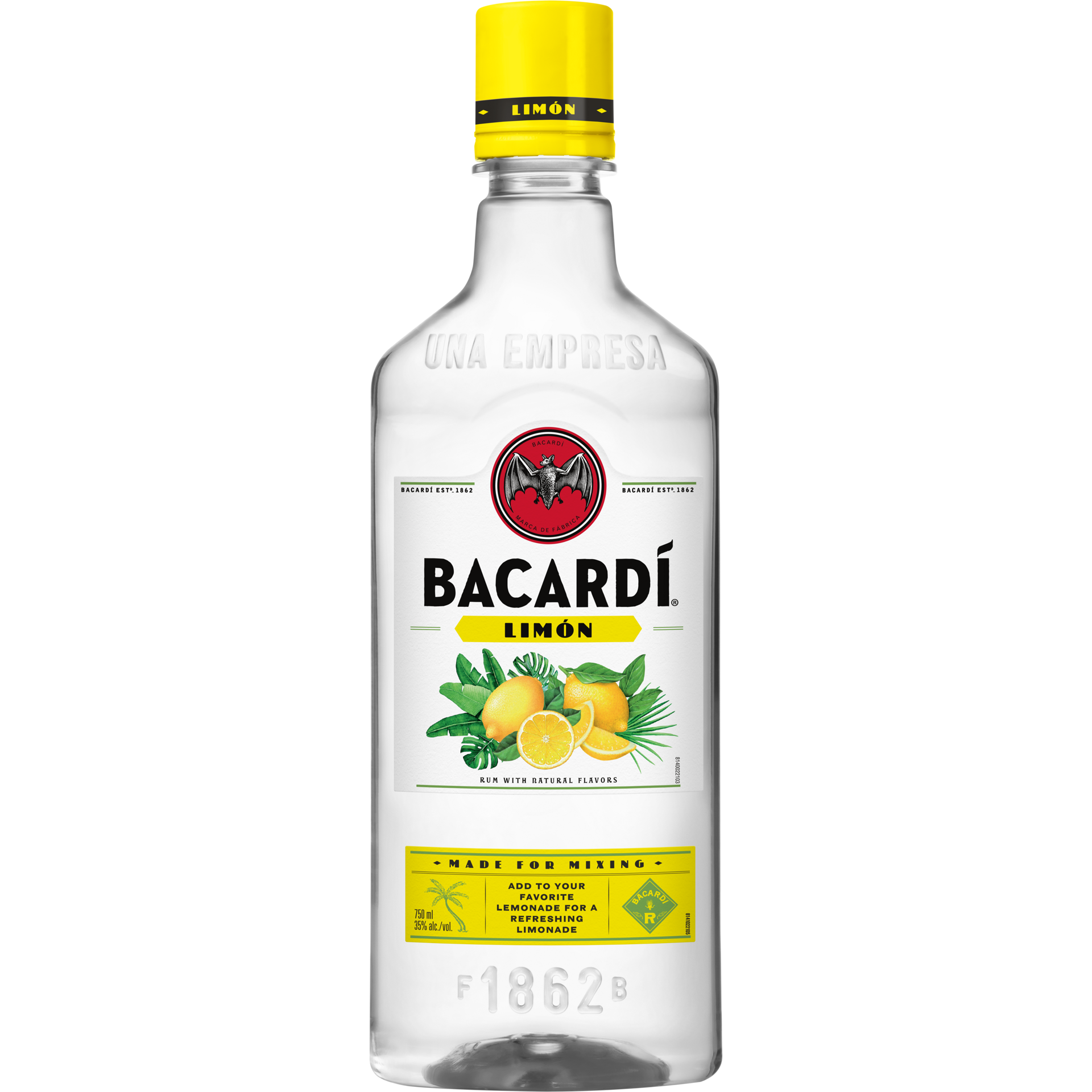 slide 4 of 5, Bacardí Bacardi Limon Rum, Gluten Free 35% 75Cl/750Ml, 750 ml