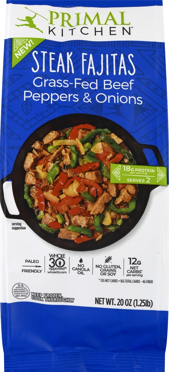 slide 5 of 6, Primal Kitchen Gluten Free Frozen Steak Fajita Skillet, 20 oz