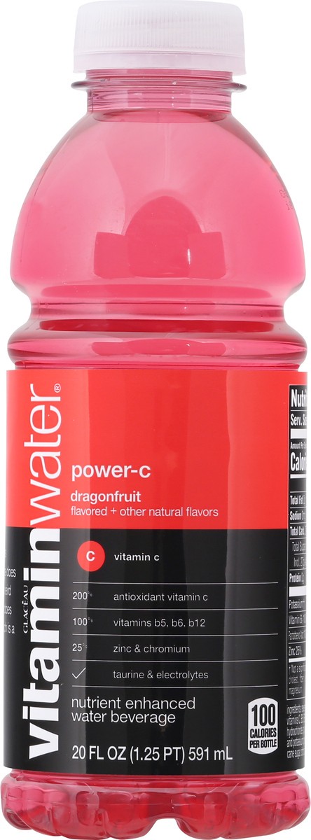 slide 6 of 9, vitaminwater Power-C Dragonfruit Nutrient Enhanced Water Beverage 20 fl oz, 20 fl oz