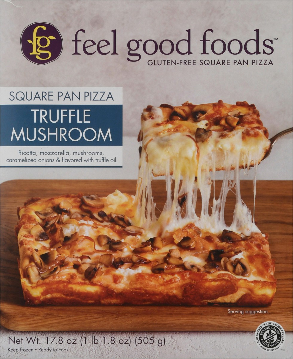 slide 13 of 14, Feel Good Foods Detroit-Style Truffle Mushroom Pizza 17.8 oz, 17.8 oz