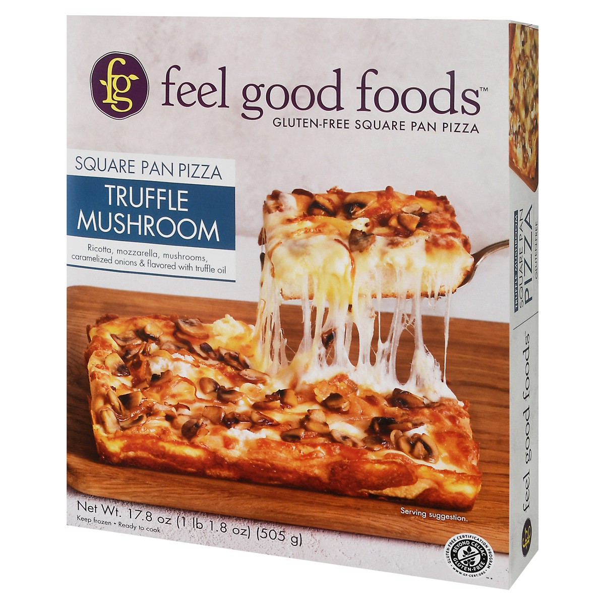 slide 12 of 14, Feel Good Foods Detroit-Style Truffle Mushroom Pizza 17.8 oz, 17.8 oz