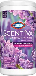 Scentiva Disinfecting Wipes, Lavender and Jasmine, 75 Count