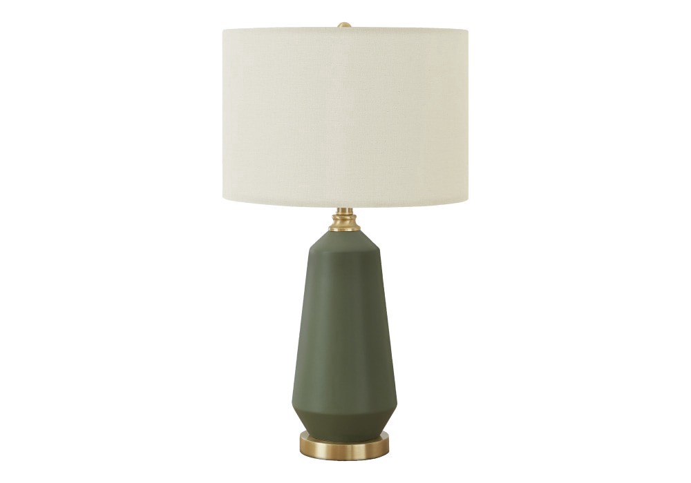 slide 1 of 1, Monarch Specialties Green Ceramic Table Lamp With Ivory Shade, 26 in