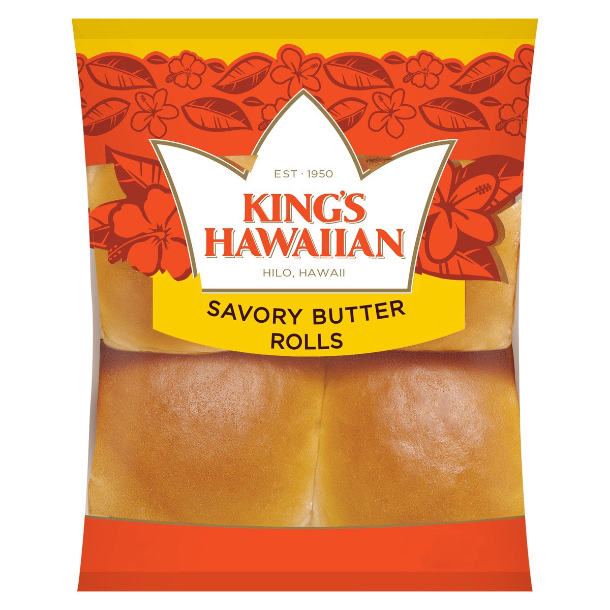 slide 1 of 2, King's Hawaiian Savory Butter Rolls 4PK, 4 ct; 4 oz