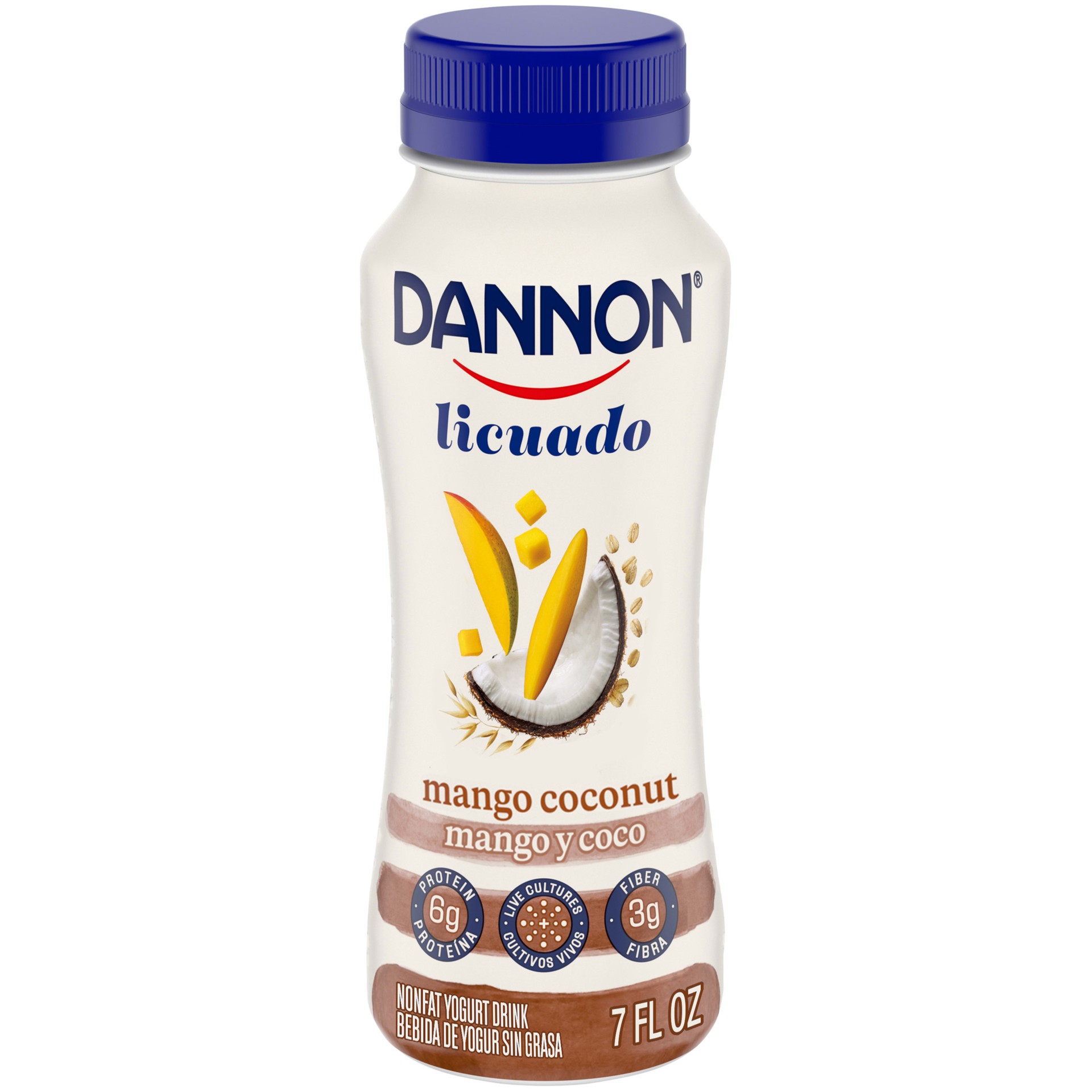 slide 5 of 10, Dannon Nonfat Yogurt Licuado, Mango Coconut, 7 fl oz., 7 fl oz