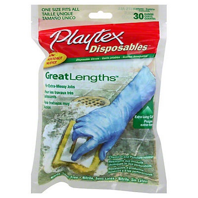 slide 1 of 1, Playtex Disposables GreatLengths One Size Fits All Gloves, 30 ct