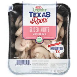H-E-B Organics Texas Roots Sliced White Mushrooms