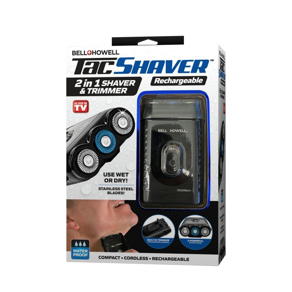 slide 1 of 4, Bell + Howell Shaver & Trimmer, 2 in 1, Rechargeable, 1 ct