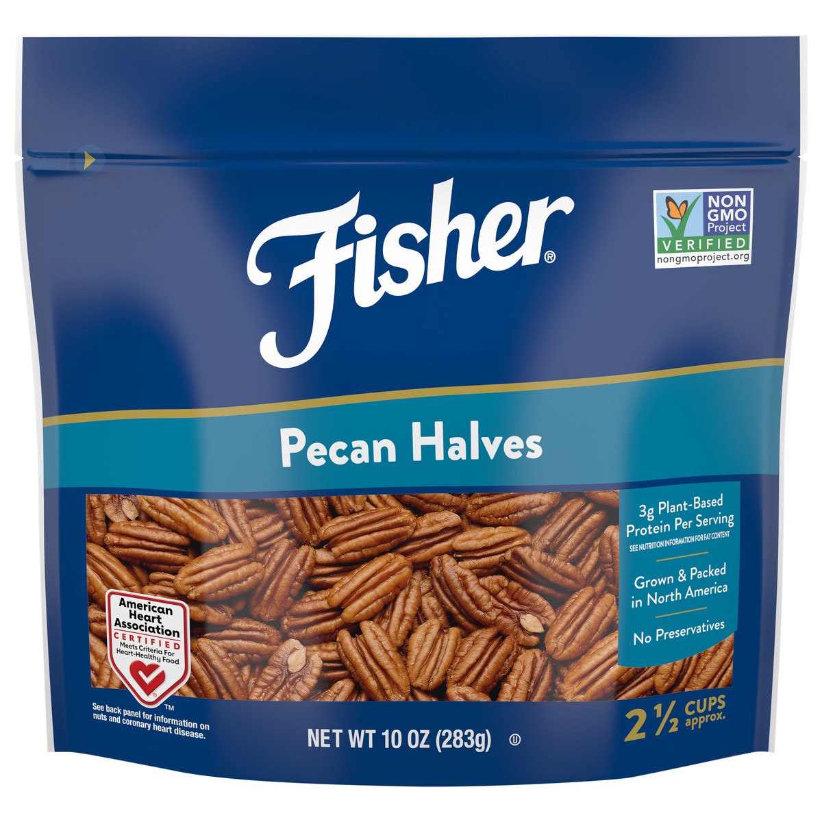 slide 1 of 9, Fisher Pecan Halves 10 oz, 10 oz