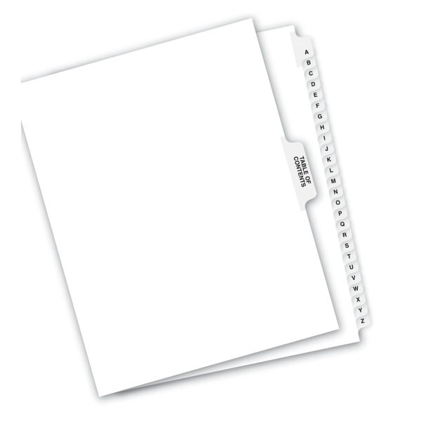 slide 2 of 6, Avery® Premium Collated Legal Dividers Avery® Style, Side-Tab, A-Z & Table Of Contents, 8 1/2"" x 11"", 1 ct
