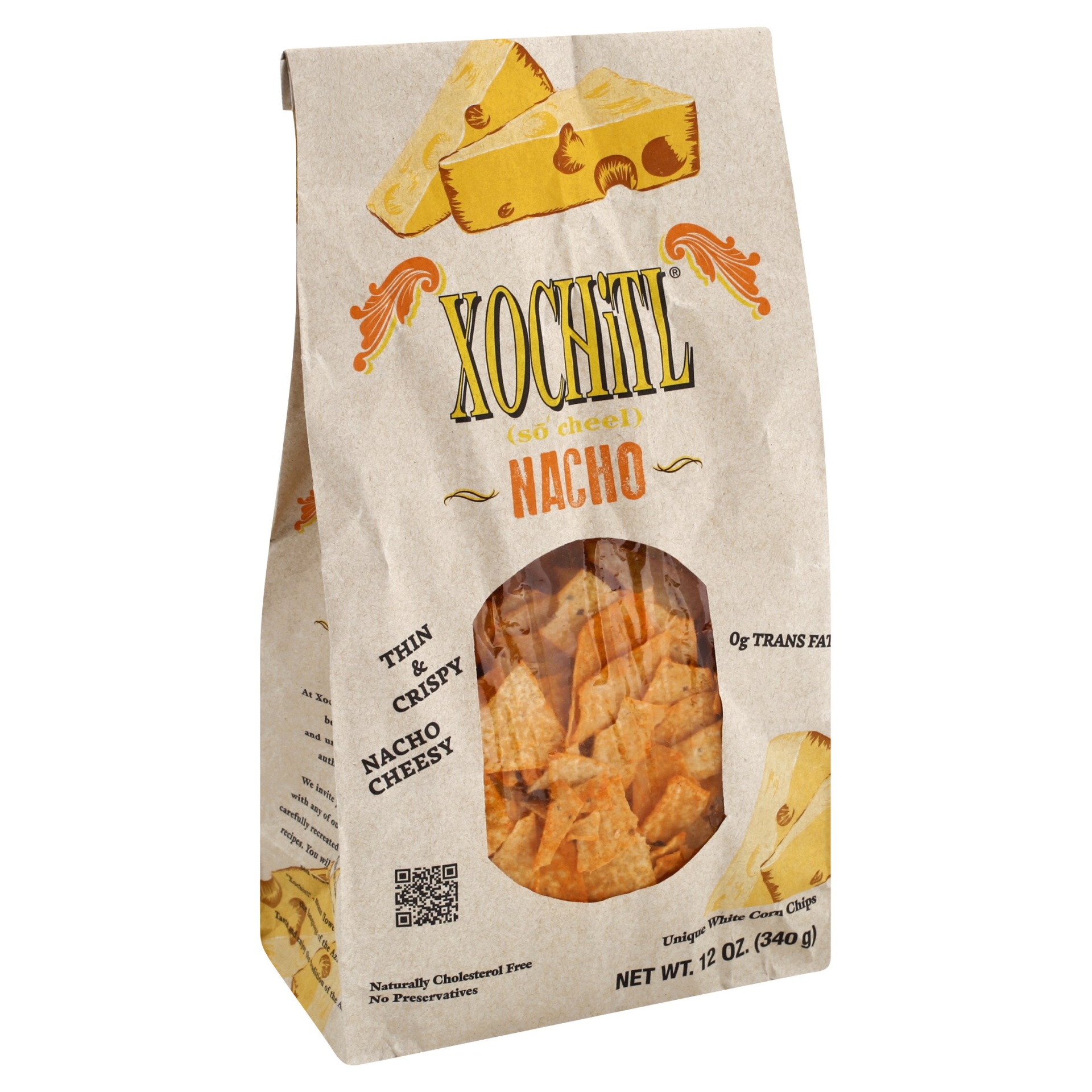 slide 1 of 1, Xochitl Nacho Cheese Tortilla Chips, 12 oz