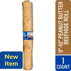 Pet Pride® 9 to 10 Inch Beefhide Roll Chew Peanut Butter Flavored Adult Dog Treat, 1 ct / 3.17 oz