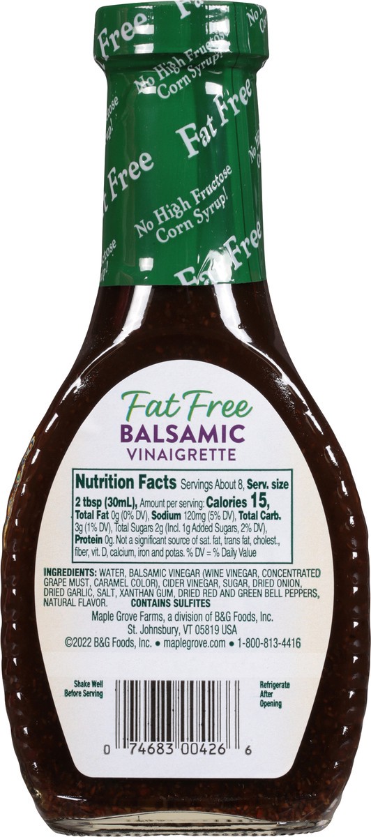 slide 8 of 12, Maple Grove Farms Fat Free Balsamic Vinaigrette 8 fl oz, 8 fl oz