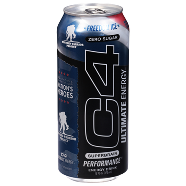 slide 1 of 1, C4 Sport Ultimate Energy Energy Drink, Zero Sugar, Freedom Ice, Superbrain, Performance, 16 oz